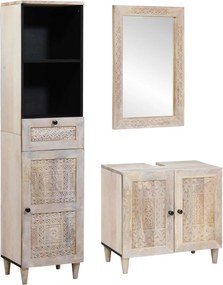 vidaXL Σετ Επίπλων Μπάνιου με συρτάρι 3 pcs Λευκό Επεξεργασμένο ξύλο