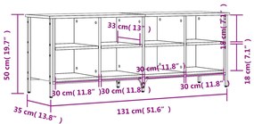 Παπουτσοθήκη Sonoma Δρυς 131 x 35 x 50 εκ. από Επεξεργ. Ξύλο - Καφέ