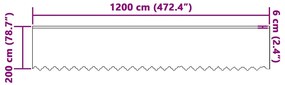 vidaXL Κουρτίνες με κουρτίνες Λευκό 1200 x 200 εκ. Πολυεστέρας