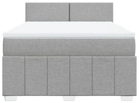 Κρεβάτι Boxspring με Στρώμα Αν. Πράσινο 160x200εκ Υφασμάτινο - Γκρι