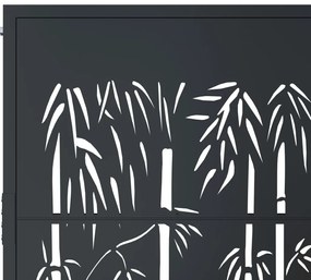 vidaXL Πόρτα Κήπου Ανθρακί 100x125 εκ. Σχέδιο Ατσάλινου Μπαμπού