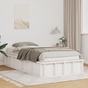 vidaXL Σκελετός Κρεβατιού με αποθήκευση Λευκό 90 x 190 cm ξύλο