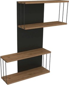 Ράφι Τοίχου Ανθρακί / Δρυς CRELOE 65x19x96