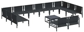 vidaXL Σετ Καναπέ Κήπου 13 pcs Ανθρακί Ατσάλι