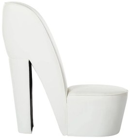 vidaXL Κάθισμα Γόβα Λευκό από Συνθετικό Δέρμα