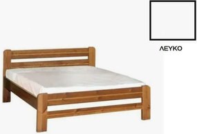 Kρεβάτι Νο8 Σουηδικό Μασίφ για στρώμα 90χ190 μονό Ανελίνη Λευκή