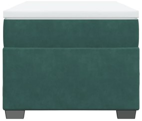 vidaXL Κρεβάτι Boxspring με Στρώμα Σκούρο Πράσινο 100x200εκ. Βελούδινο