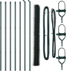 vidaXL Στύλος Περιφράξεων Πράσινο 10 x 1,5 μ (50 μμ πλέγμα)