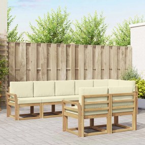 vidaXL Σειρά Καναπέ Εξωτερικού 8 pcs Λευκό και Κρεμ Πολυεστέρας