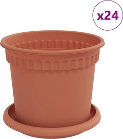 vidaXL Γλάστρες φυτών 24 pcs Κεραμιδί Ø 15 x 12 cm Πλαστικό