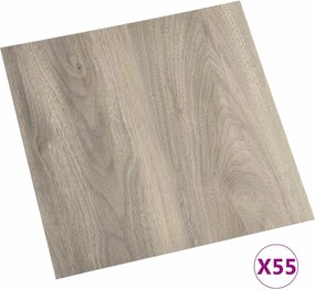 vidaXL Πλάκες Δαπέδου 55 pcs Taupe 5,11 m² PVC