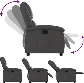 vidaXL Πολυθρόνα Ανακλινόμενη Γκρι από Γνήσιο Δέρμα