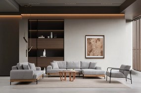 Corner Sofa Eti Oak Right - Grey Grey