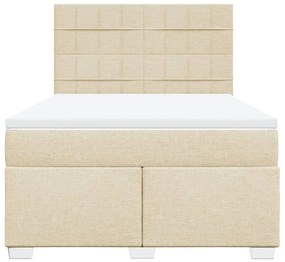 Κρεβάτι Boxspring με Στρώμα Κρεμ 160x200 εκ. Υφασμάτινο 3290544
