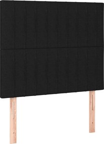 vidaXL Κρεβάτι Boxspring με Στρώμα Μαύρο 100 x 200 εκ. Υφασμάτινο