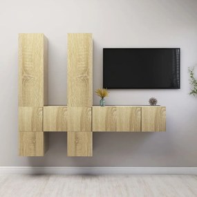 vidaXL Έπιπλο Τηλεόρασης 7 Τεμαχίων Sonoma Δρυς από Επεξ. Ξύλο
