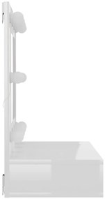 vidaXL Έπιπλο Καθρέπτη με LED Γυαλιστερό Λευκό 60x31,5x62 εκ.