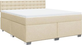 vidaXL Κρεβάτι Boxspring με Στρώμα Κρεμ 180x200 εκ. Υφασμάτινο
