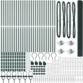 vidaXL Συρματόπλεγμα με ακίδες Χάλυβας και PVC Πράσινο Δίχτυ