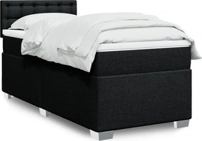 vidaXL Κρεβάτι Boxspring με Στρώμα Μαύρο 100 x 200 εκ. Υφασμάτινο