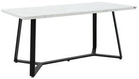 Table Gemma in white marble-black color 160x90x75cm 160x90x75 εκ.