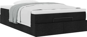 vidaXL Οθωμανικό κρεβάτι με στρώμα Μαύρο 120x190 cm Ύφασμα