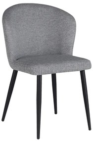 Καρέκλα Piyan pakoworld ανοιχτό γκρι ύφασμα-πόδι μαύρο μέταλλο 55x58.5x80εκ Model: 320-000010