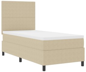 vidaXL Κρεβάτι Box Spring με Στρώμα & LED Φως Πράσινο Γκρι 90x200 εκ Βελούδο