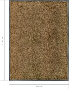 vidaXL Πατάκι Εισόδου Πλενόμενο Καφέ 90 x 120 εκ.