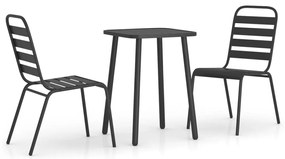 vidaXL Σετ Τραπεζαρίας Κήπου 3 Τεμαχίων Ανθρακί από Ατσάλι