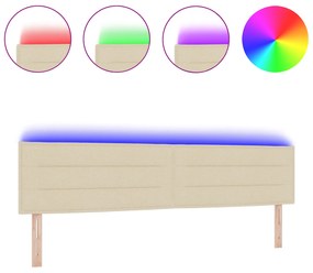 vidaXL LED Κεφαλάρι Σχεδίασης Γραμμών Κρεμ 200 εκ Ύφασμα