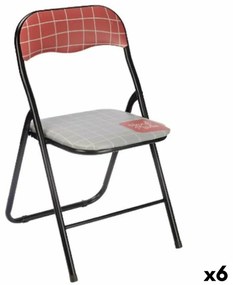 πτυσσόμενη καρέκλα Hand Made Καφέ Μαύρο Γκρι PVC Μέταλλο 43 x 46 x 78 cm (x6)