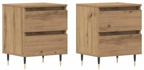 vidaXL Κομοδίνο 2 pcs artisan δρυς 40 x 35 x 50 εκ. Επεξεργασμένο ξύλο