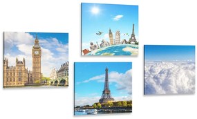 Σετ εικόνων διάσημα μνημεία του κόσμου - 4x 60x60