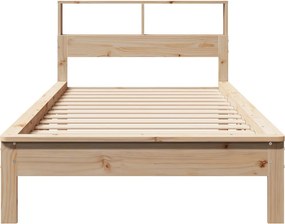 vidaXL Κρεβάτι Βιβλιοθήκη Χωρίς Στρώμα 75x190 εκ Μασίφ Ξύλο Πεύκο