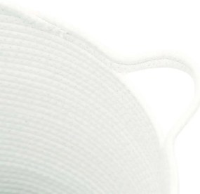 vidaXL Καλάθι Αποθήκευσης Λευκό Ø38 x 36 εκ. Βαμβακερό