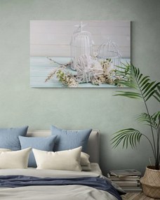 Εικόνα κλαδί κερασιού και λευκά φανάρια - 60x40
