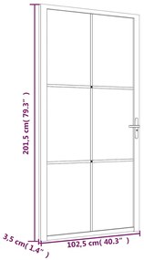 vidaXL Εσωτερική Πόρτα 102,5x201,5 εκ. Μαύρο Ματ Γυαλί και Αλουμίνιο