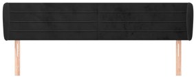 Κεφαλάρι με Πτερύγια Μαύρο 163x23x78/88 εκ. Βελούδινο 3117340