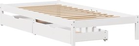 vidaXL Σκελετός Κρεβ. Χωρίς Στρώμα Λευκό 90x200 εκ Μασίφ Πεύκο