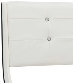 Πλαίσιο Κρεβατιού Λευκό 160 x 200 εκ. από Συνθετικό Δέρμα - Λευκό