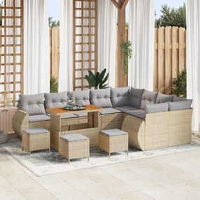 vidaXL Σετ Καναπέ Κήπου 13 pcs Μπεζ συνθετικό ρατάν