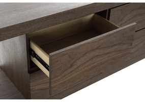 Σκευοθήκη DKD Home Decor   Καφέ Διαφανές Κρυστάλλινο Kαρυδιά Ξύλο MDF 160 x 45 x 80 cm