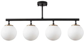 Φωτιστικό Οροφής - Πλαφονιέρα Fazli 942FLG1194 70x15x35cm 4xE14 40W Black-White Opviq