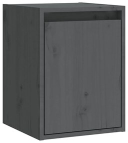 vidaXL Ντουλάπια Τοίχου 2 τεμ. Γκρι 30x30x40 εκ. Μασίφ Ξύλο Πεύκου
