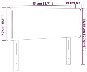 Κεφαλάρι Κρεβατιού LED Σκούρο Γκρι 83x16x78/88 εκ. Βελούδινο - Γκρι