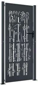 vidaXL Πόρτα Κήπου Ανθρακί 100x200 εκ. Σχέδιο Ατσάλινου Μπαμπού