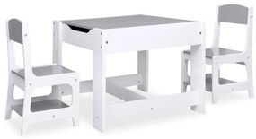 vidaXL Παιδικό Τραπέζι με 2 Καρέκλες Λευκό από MDF