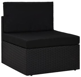 vidaXL Σαλόνι Κήπου Σετ 6 Τεμ. Μαύρο από Συνθετικό Ρατάν με Μαξιλάρια