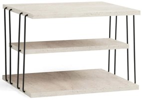 Τραπεζάκι Βοηθητικό Lifon 854KLN4762 50x40x33cm Travertine Beige-Black